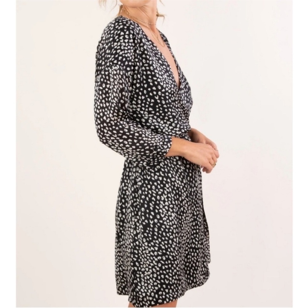 NEW! Lovestitch Wrap Dress Black/Cream Pattern NWT